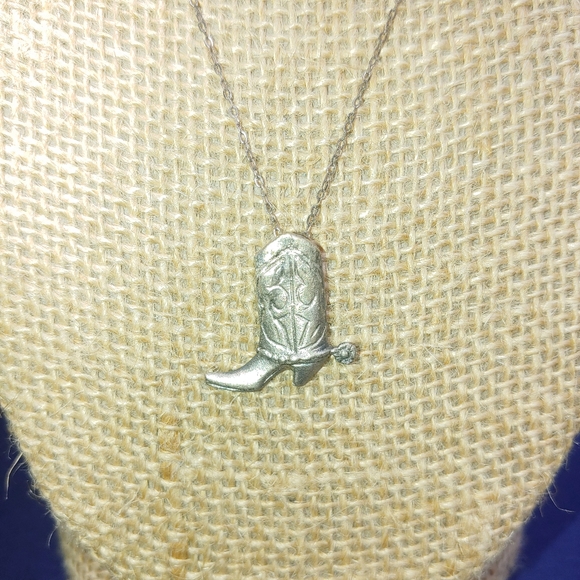 Jewelry - Vintage .925 Silver Cowboy Boot & .925 Chain**